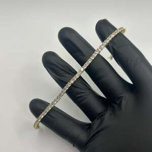 Moissanite Tennis Bracelet Gold 3mm 7 Inch Brand New VVS1 Crazy Shine No Pass